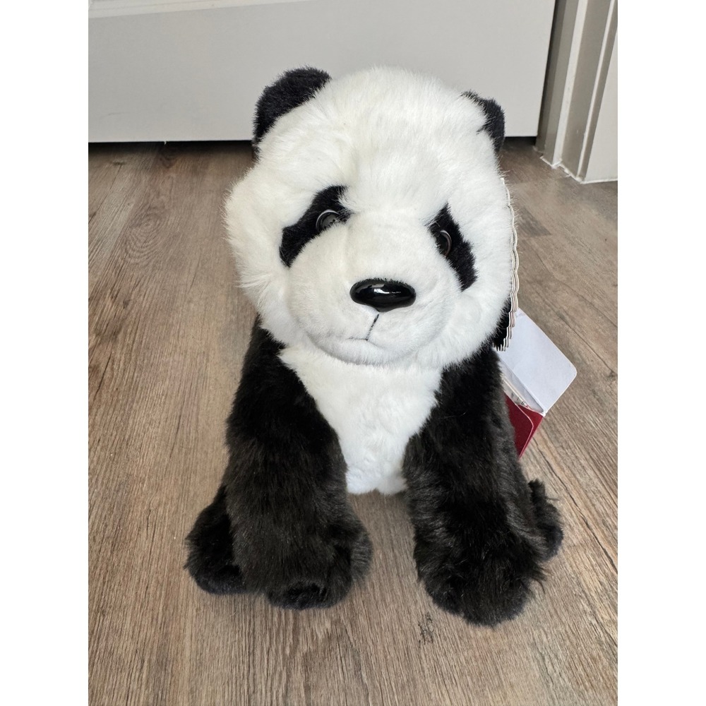 FAO Schwarz 2019 Boutique Zhen Panda Plush With Papers Sitting 10 Inchs